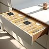 VaeFae Bamboo Silverware Drawer Organizer, 6 Slots, Natural