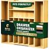 VaeFae Bamboo Silverware Drawer Organizer, 6 Slots, Natural