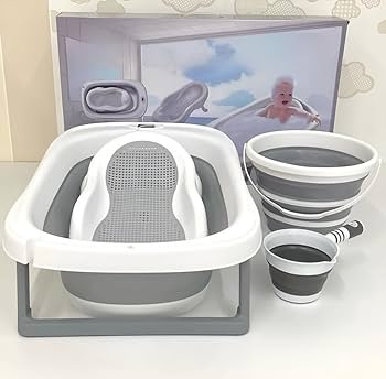 Baby Bath Set Folding Bath Baby Clothes Washing Machine Baby Bath Six-piece Gift Box