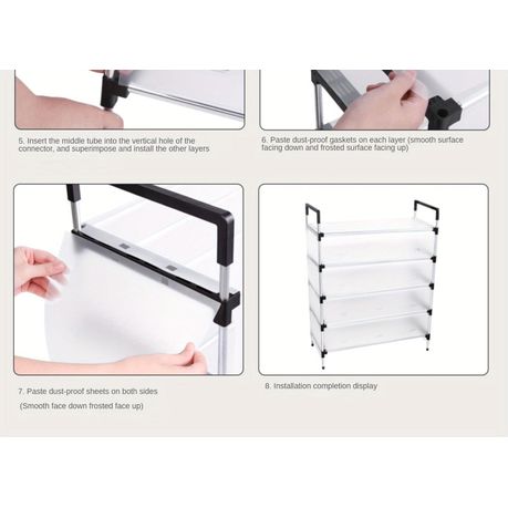 Multilayer Shoe Rack Space Saving Plastic Shoe Storage Rack Anti-Slip Multifunctional Shoe Shelf for Dorm Apartment Rental House