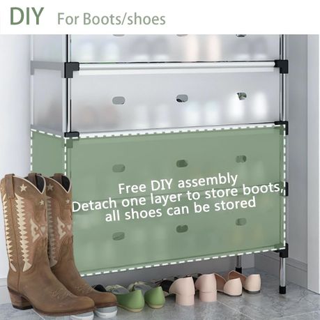 Multilayer Shoe Rack Space Saving Plastic Shoe Storage Rack Anti-Slip Multifunctional Shoe Shelf for Dorm Apartment Rental House