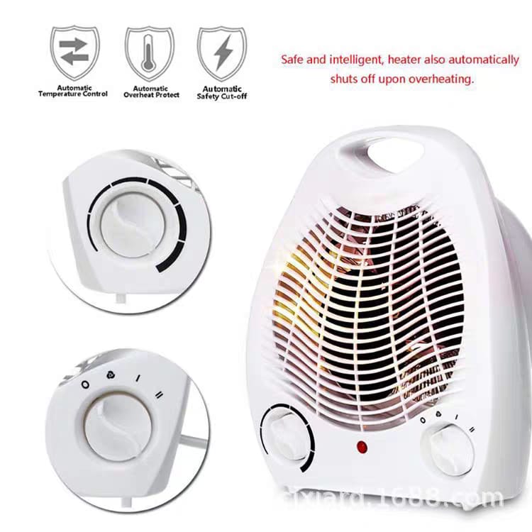 Sohler Portable Electric 1500W Fan Heater with Adjustable Thermostat, Overheat and Tip-Over Protection, ETL Certified, Ideal for Home & Office, White