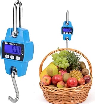 300kg Precision LCD Crane Scale Portable Electronic Stainless Steel Hook Hanging Scales Digital Industrial Health Weight Kg/Lb/N