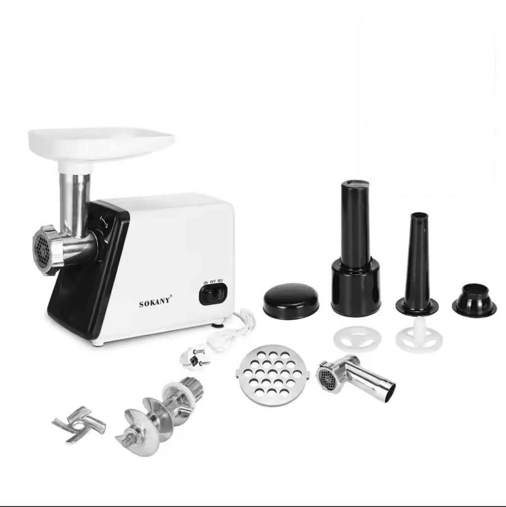 Meat Grinder Electric 3000W Max with High-Efficiency Copper Motor, Auto-Reverse & Hidden Storage - 3-in-1 Sausage Stuffer & Kubbe Maker Making for Home Use