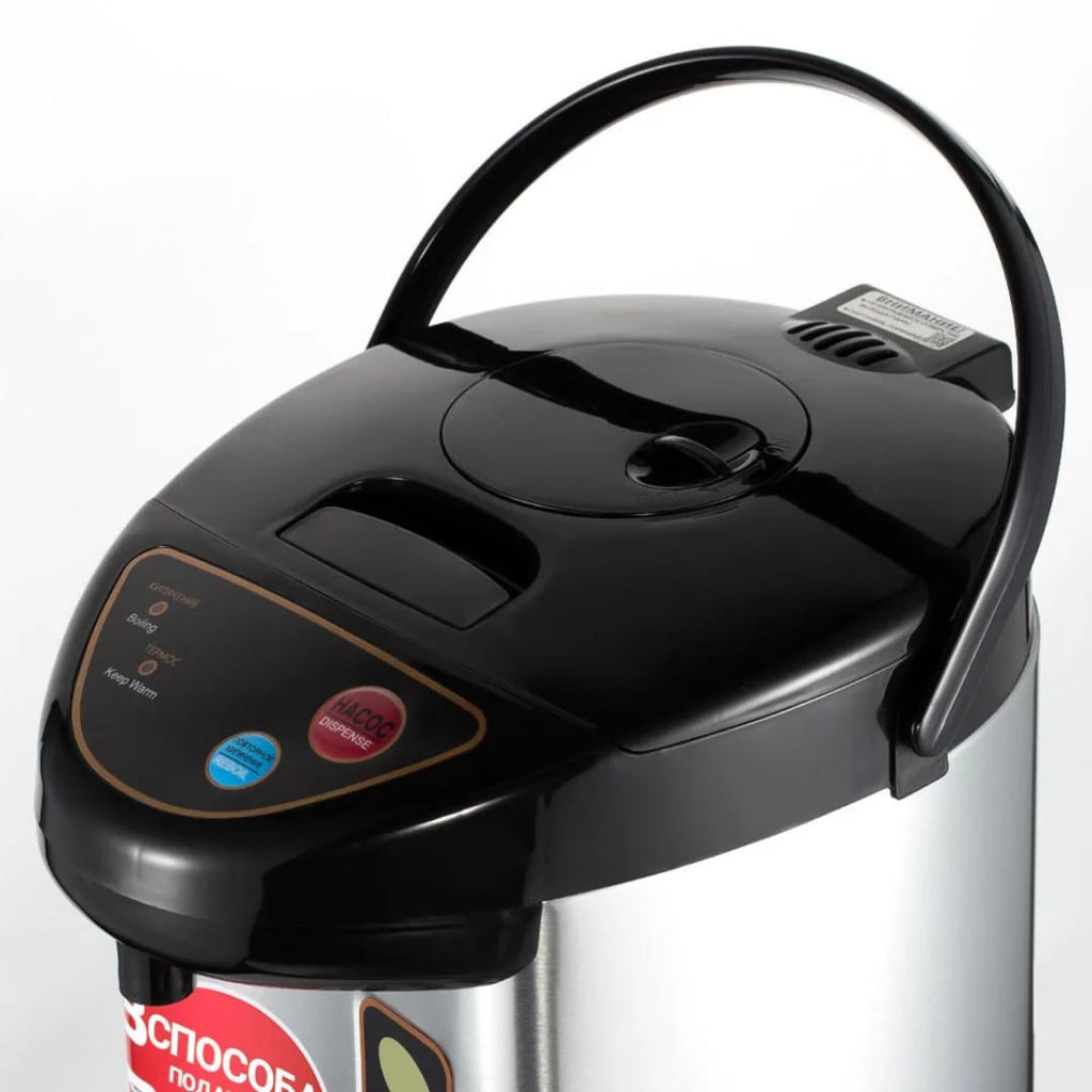 NutriChef Hot Water Urn Pot 3.38 QT, Insulated Stainless Steel Hot Water Dispenser & Boiler, Auto & Manual Dispense, Safety Lock, Electric Kettle