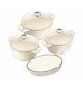 Kitchen Academy Enameled Cast Iron Cookware Sets - 7Pcs Pots and Pans Set Non Toxic, Induction Dutch Oven Set, PFOA&PFAS Free