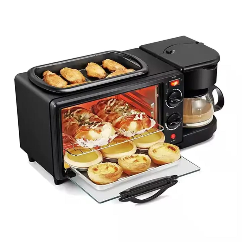 9L large capacity electric multi-function 3-in-1 breakfast machine coffee machine built-in covered pizza oven