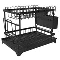 VNKZI Over Sink Dish Drying Rack, 3 Tier Full Stainless Steel Storage Adjustable Length (25.98'' to 36.61'') Kitchen Rack, Multifunctional Expandable Counter Organizer, Space Saver Dish Rack