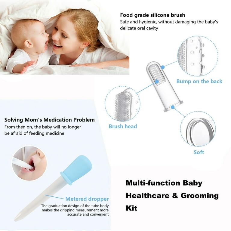 Baby Grooming Kit, Infant Safety Care Set with Hair Brush Comb Nail Clipper Nasal Aspirator,Baby Essentials Kit for Newborn Girls and Boys