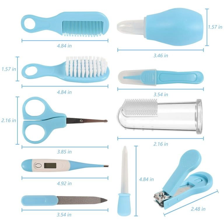 Baby Grooming Kit, Infant Safety Care Set with Hair Brush Comb Nail Clipper Nasal Aspirator,Baby Essentials Kit for Newborn Girls and Boys