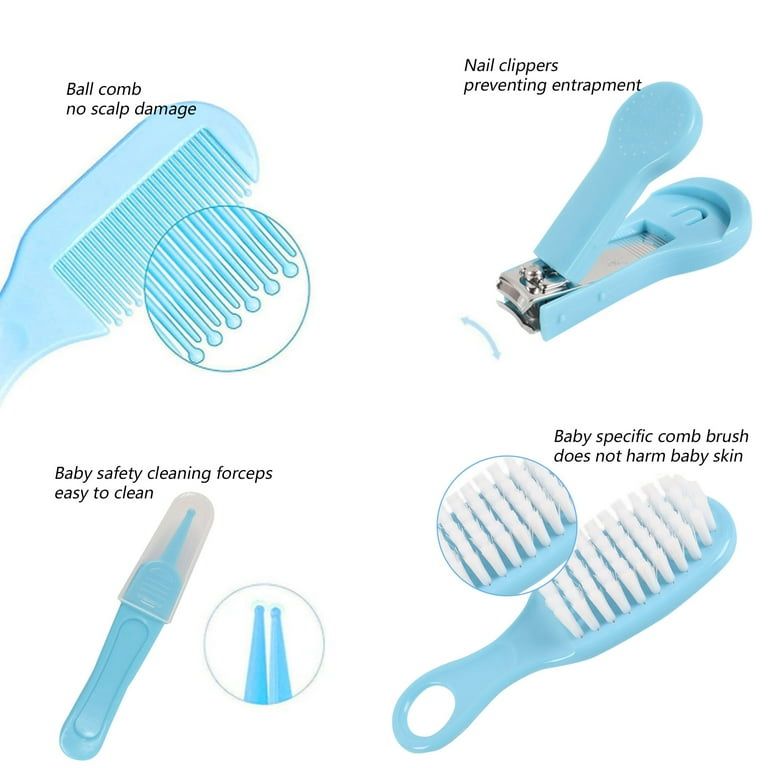 Baby Grooming Kit, Infant Safety Care Set with Hair Brush Comb Nail Clipper Nasal Aspirator,Baby Essentials Kit for Newborn Girls and Boys