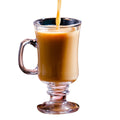 Irish Coffee Mugs, 8.5 Oz Irish Coffee Glasses with Handle & Footed Stem Base, Clear Glass Mugs Espresso Glass Cups for Hot Cold
